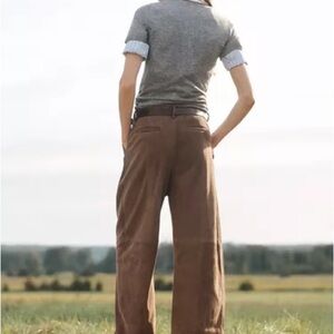 Zara high waist crossover waist wide leg trousers